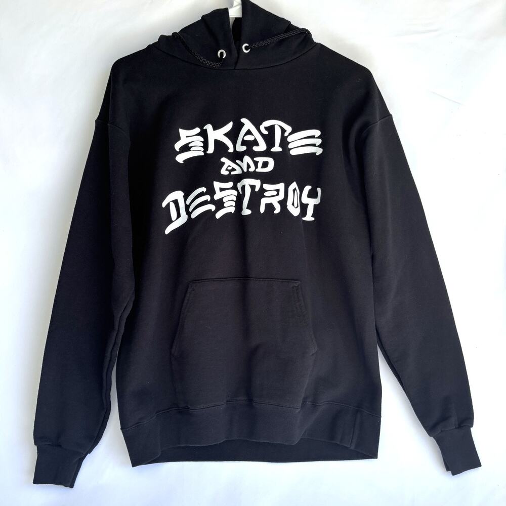 Thrasher Skate & Destroy Pullover Hoodie - Black Size S 34 - 36
